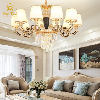 Đèn Chùm Tân Cổ Điển 12 Tay