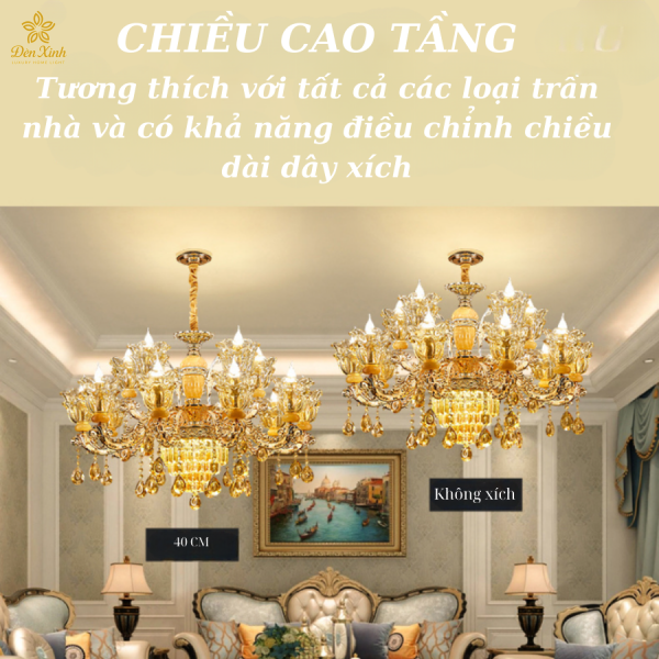 Đèn Chùm Pha Lê Tân Cổ Điển 847