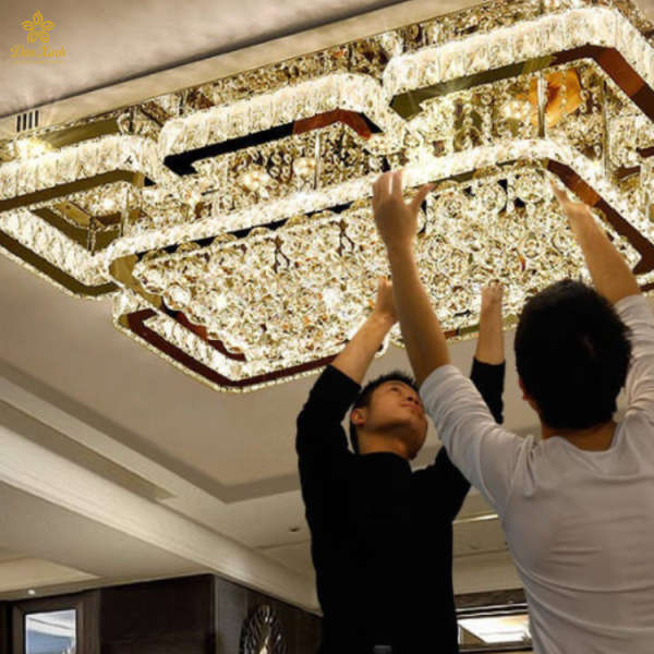 Đèn Trần Pha Lê Chữ Nhật 411/800