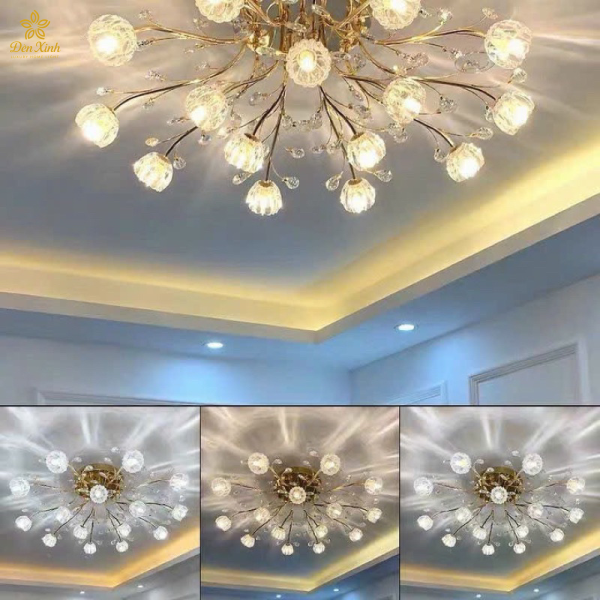Đèn Ốp Trần Hera Pha Lê 9210/15