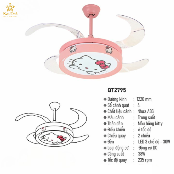 Quạt Đèn Trang Trí QDT2795