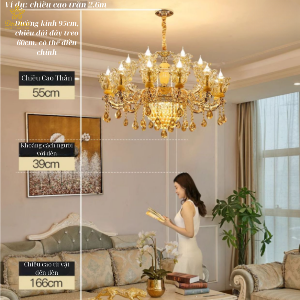 Đèn Chùm Pha Lê Tân Cổ Điển 847