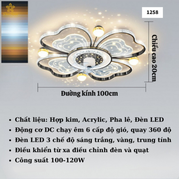 Quạt Ốp Trần Đèn HT213