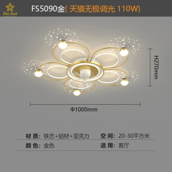 Quạt Ốp Trần Đèn HT215