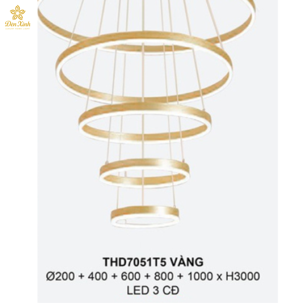 Đèn Thả 5 Vòng Led