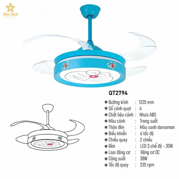 Quạt Đèn Trang Trí QDT2794