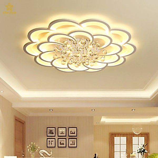 Đèn Ốp Trần Cánh Mai Pha Lê 800