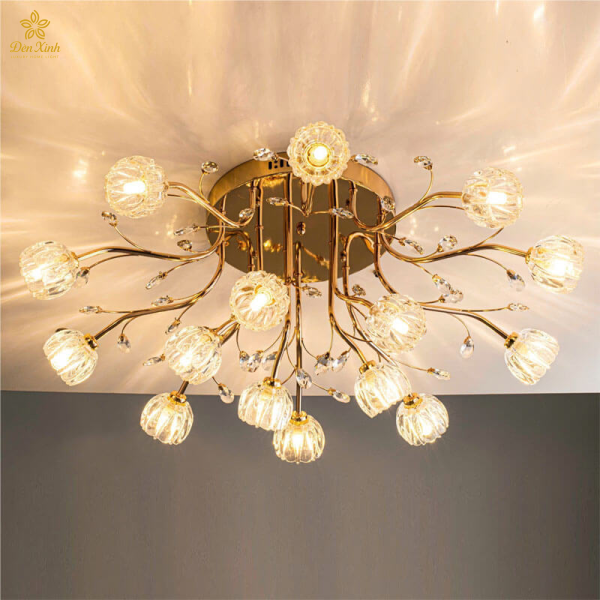 Đèn Ốp Trần Hera Pha Lê 9210/15